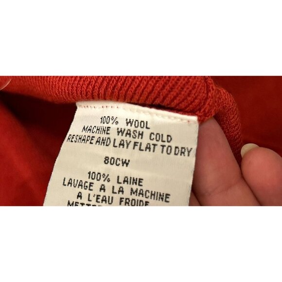 EILEEN FISHER Cardigan Merino Knitted Wool Button-Down Brick Red Color Size Smal - Picture 7 of 7